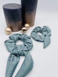 scrunchie meergrün band mercierter baumwolle zopfhalter haargummi